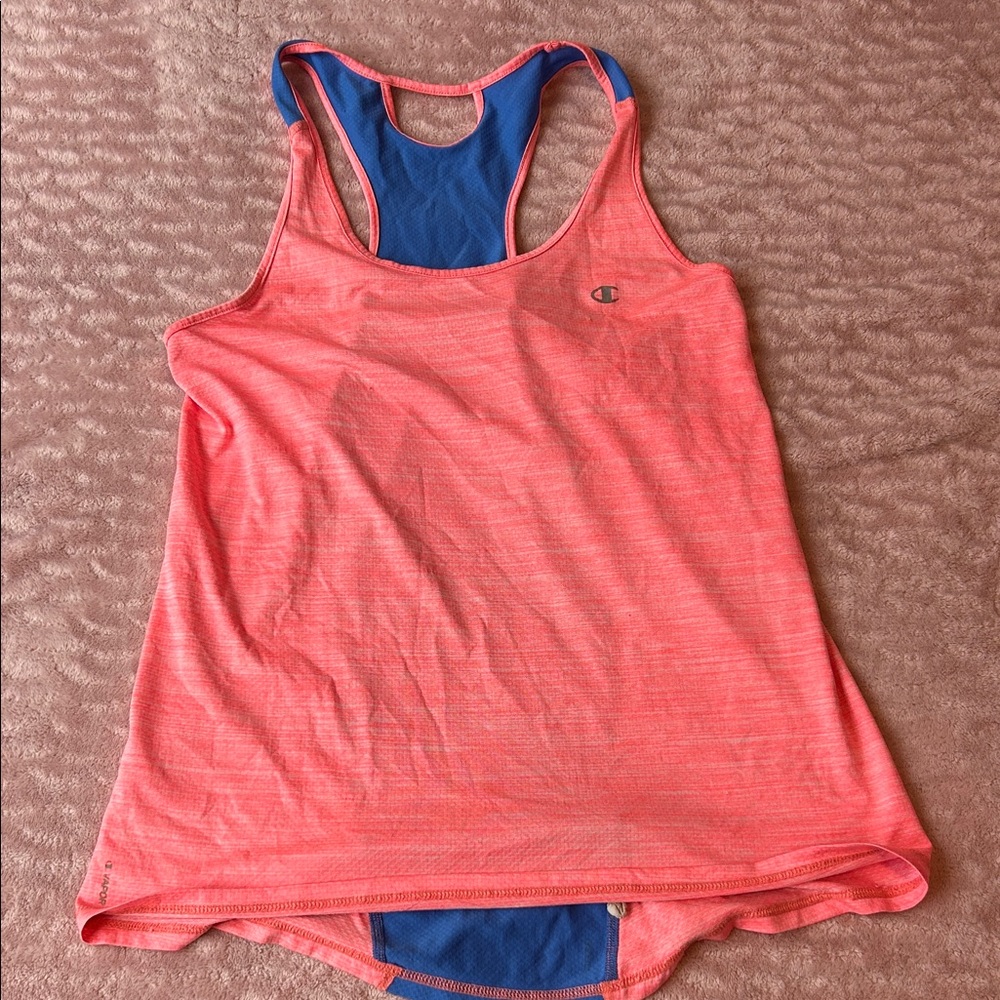 Champion Women's Pink and Blue Tank Top
